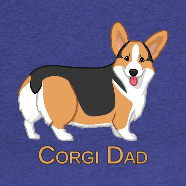 Cute Red Tricolor Pembroke Corgi Dog Dad by csforest